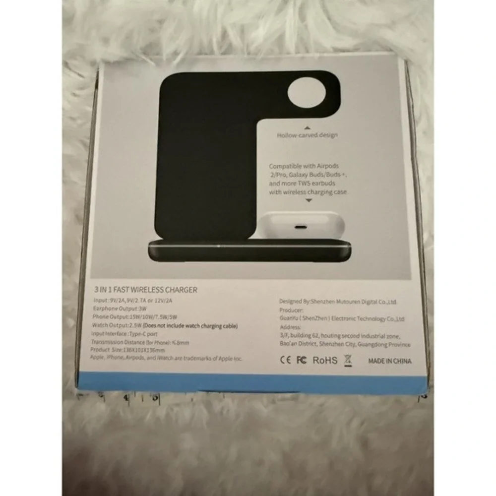 3 in 1‎ Wireless Charger 15W Fast Charging iPhone Apple Watch AirPods Stand